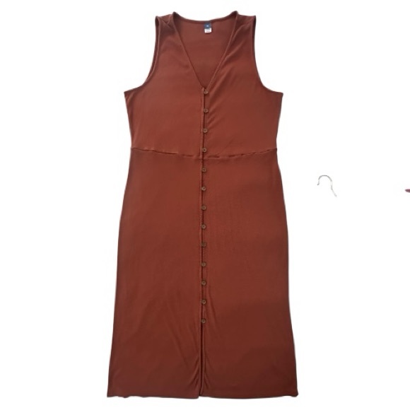 Old Navy Rib-Knit Button-Front Sleeveless Midi
Dress in Copper Moon Size XL NWOT - Picture 1 of 7